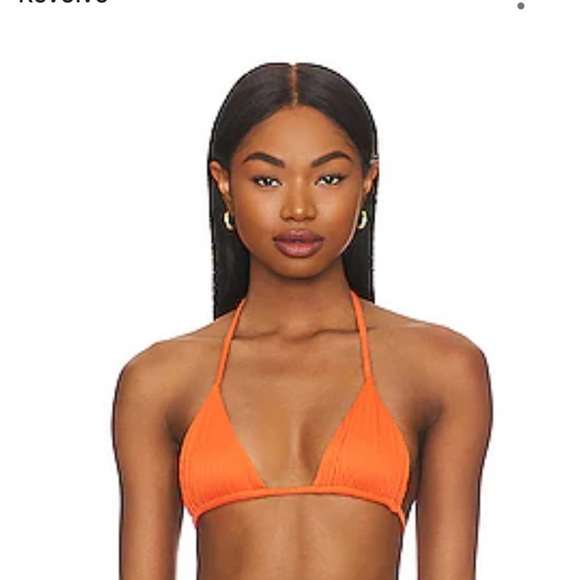 Frankies Bikini Nick Plisse Bikini Top in Burnt Orange Sz M - Picture 1 of 4